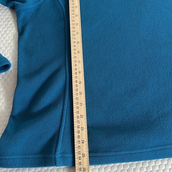 LANDS END WOMENS QUARTER ZIP FLEECE SZ 1X TEAL BLUE GREEN POLARTEC OUTDOORWEAR - Picture 4 of 7